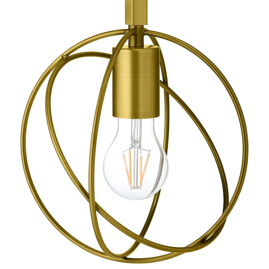 Perimeter Brass Wall Sconce Light Fixture by Modway