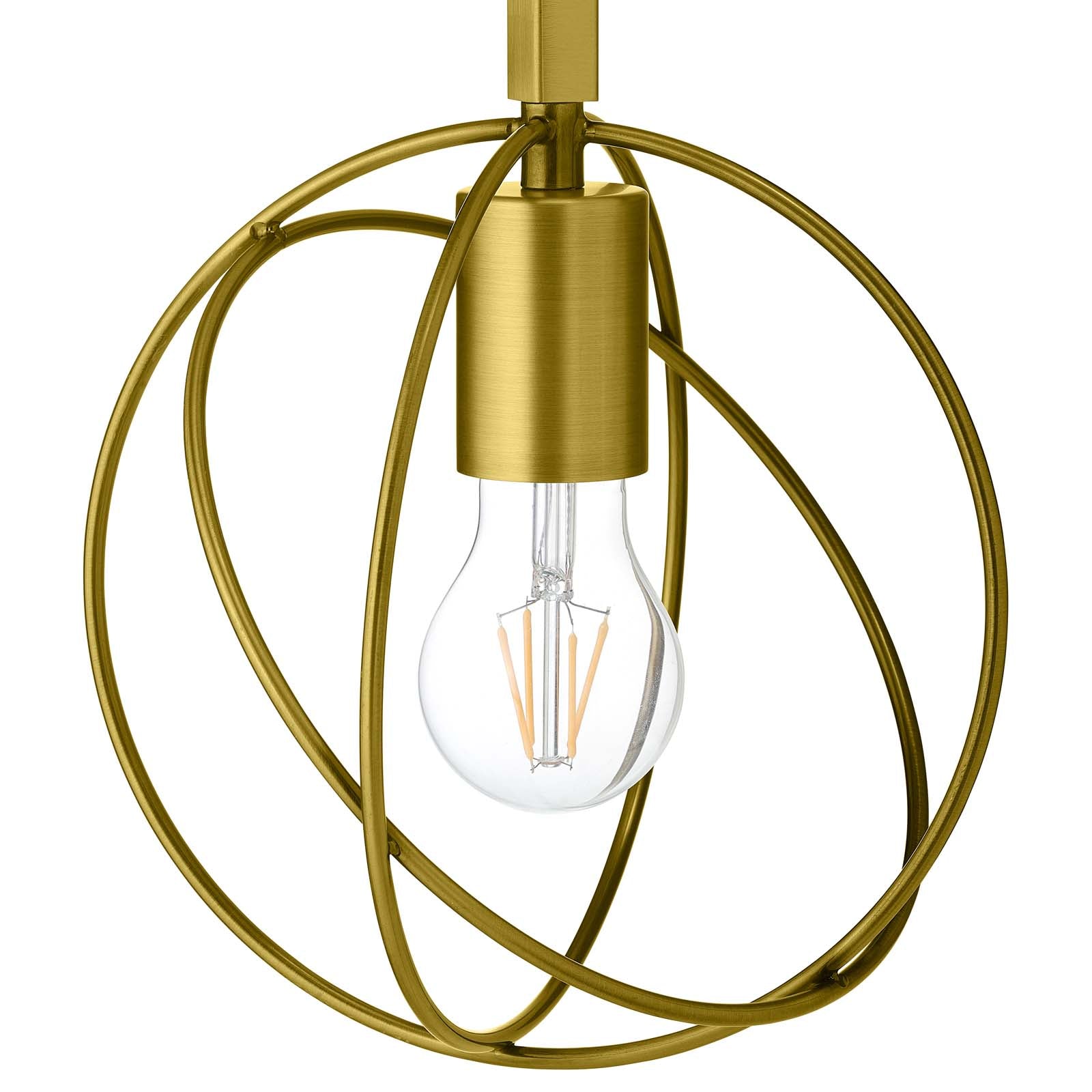Perimeter Brass Wall Sconce Light Fixture by Modway