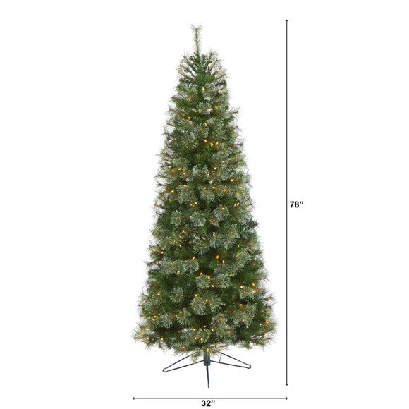 6.5' Cashmere Slim Artificial Christmas Tree with 350 Warm White Lights