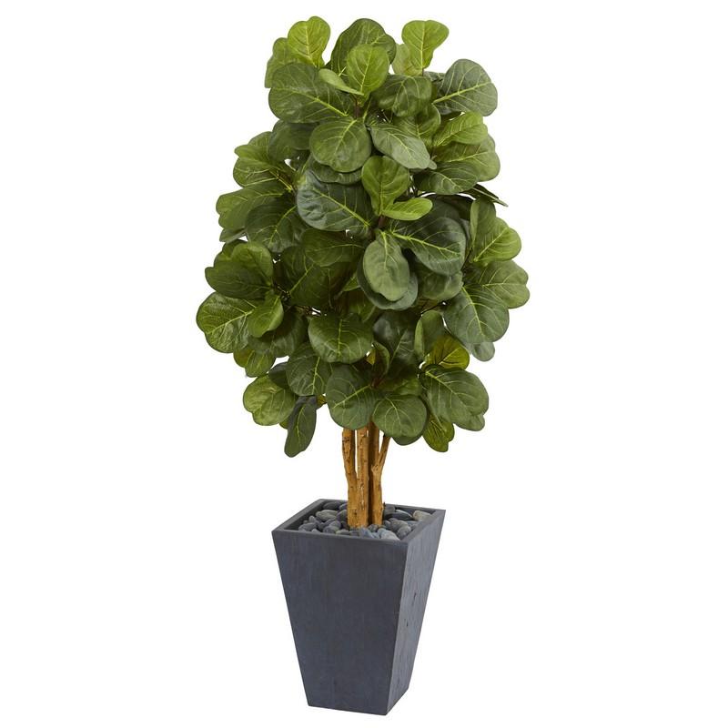 5.5' Fiddle Leaf Artificial Tree in Slate Planter