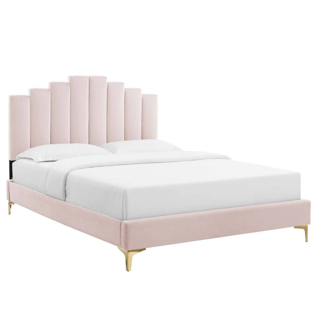Elise Performance Velvet King Platform Bed by Modway