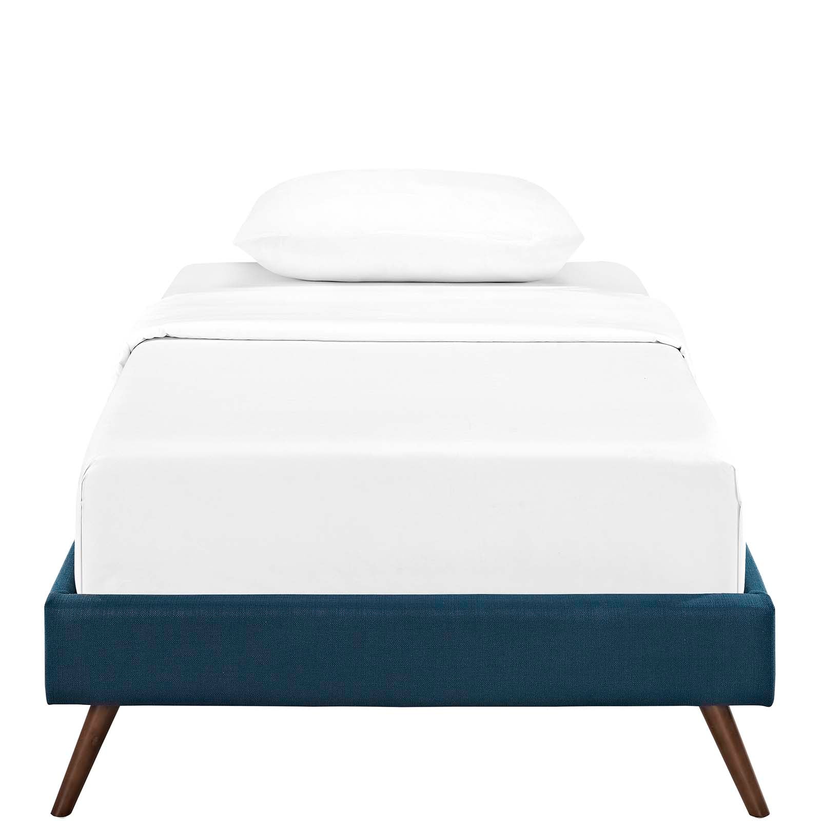 Loryn Fabric Twin Bed Frame with Round Splayed Legs by Modway