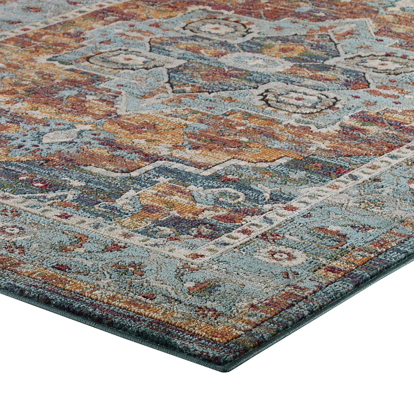 Tribute Diantha Distressed Vintage Floral Vintage Medallion 5x8 Area Rug by Modway