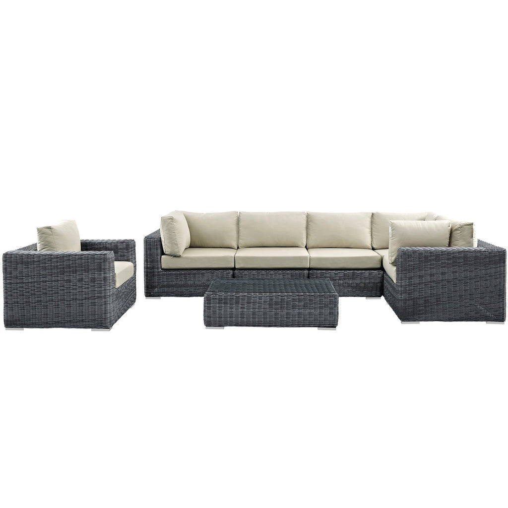 Summon 7 Piece Outdoor Patio Sunbrella¨ Sectional Set by Modway