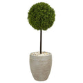 3' Boxwood Ball Topiary Artificial Tree in Oval Planter UV Resistant