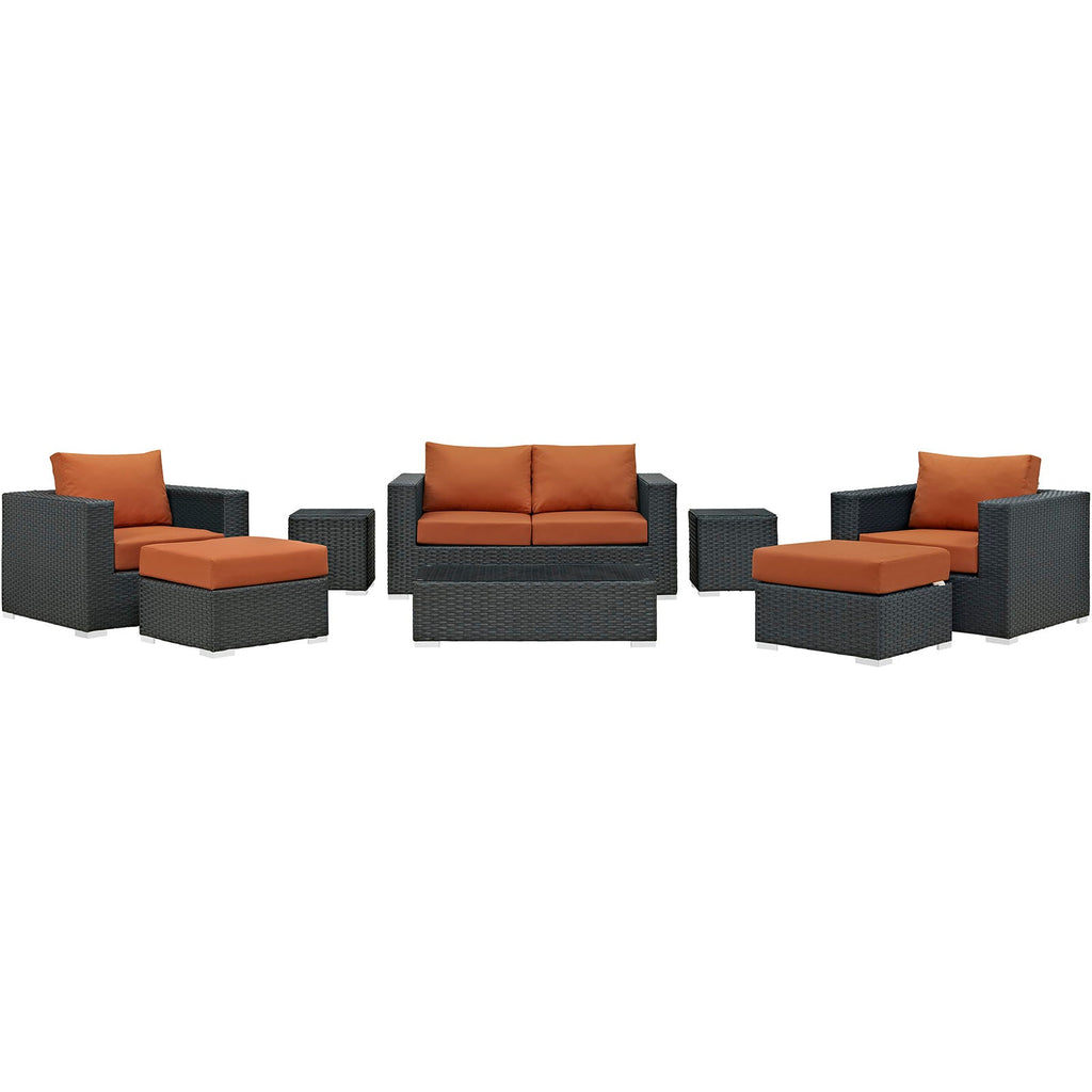Sojourn 8 Piece Outdoor Patio Sunbrella¨ Sectional Set by Modway