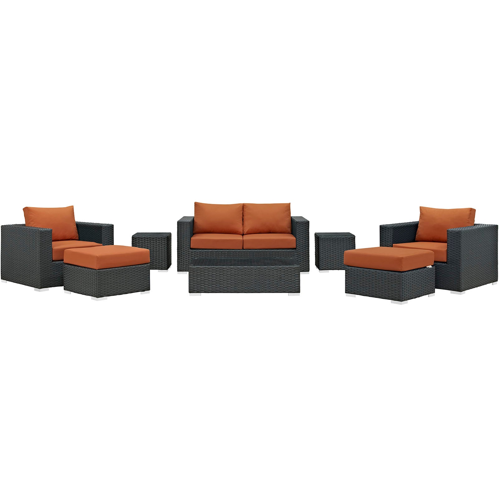 Sojourn 8 Piece Outdoor Patio Sunbrella¨ Sectional Set by Modway