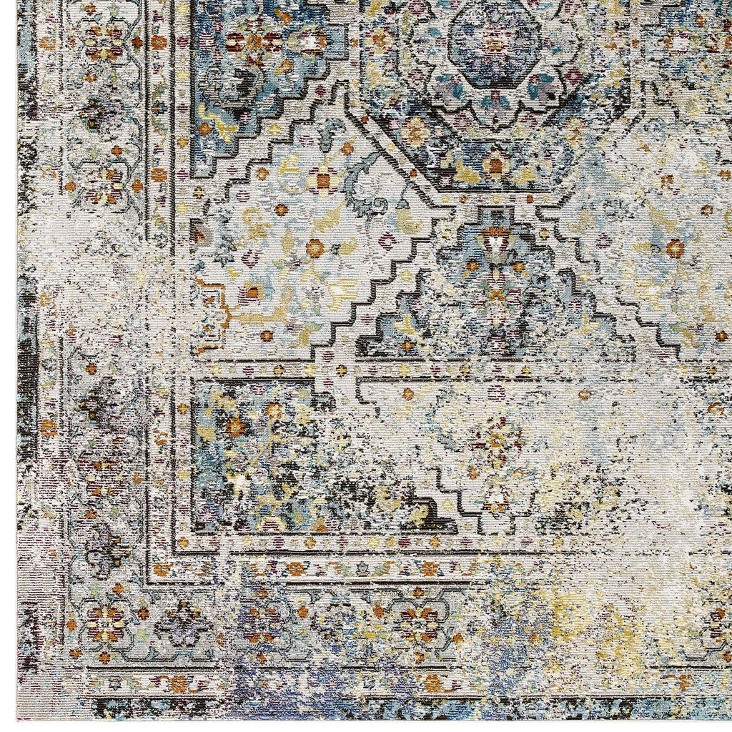 Success Jacinda Distressed Vintage Floral Vintage Medallion 4x6 Area Rug by Modway