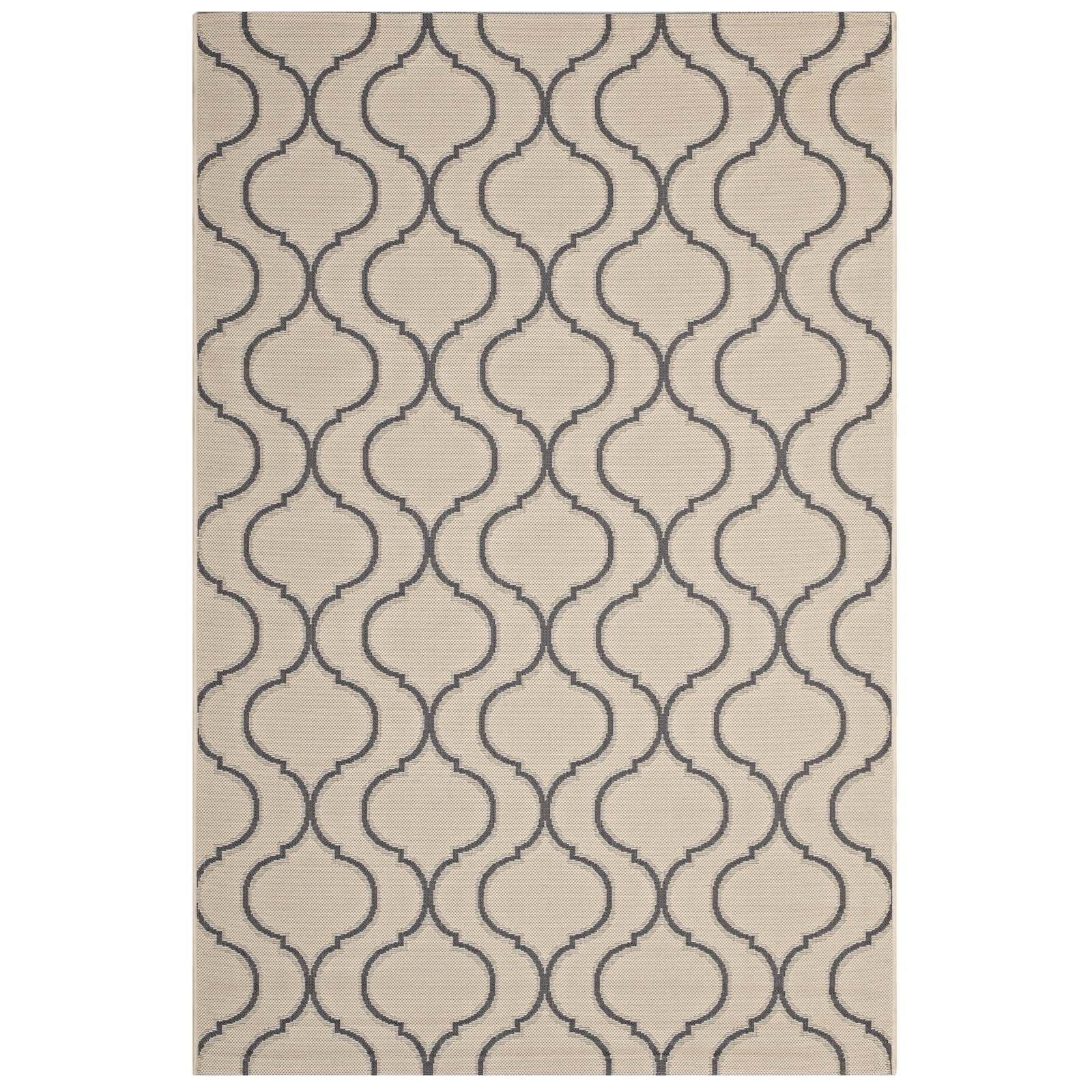 Linza Wave Abstract Trellis Indoor and Outdoor 8x10 Area Rug by Modway