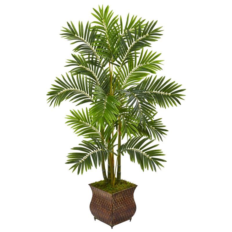 60"  Areca Palm Artificial Tree in Metal Planter