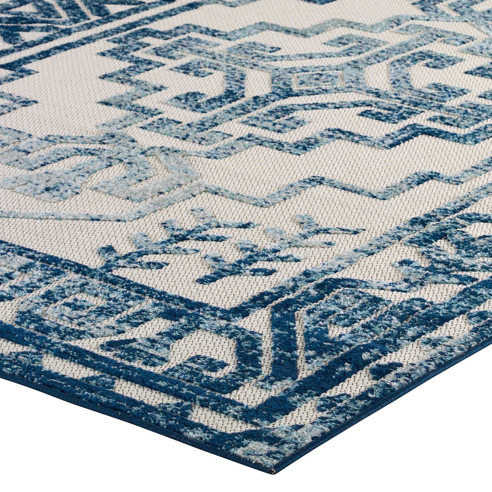 Reflect Nyssa Distressed Geometric Southwestern Aztec 8x10 Indoor/Outdoor Area Rug by Modway