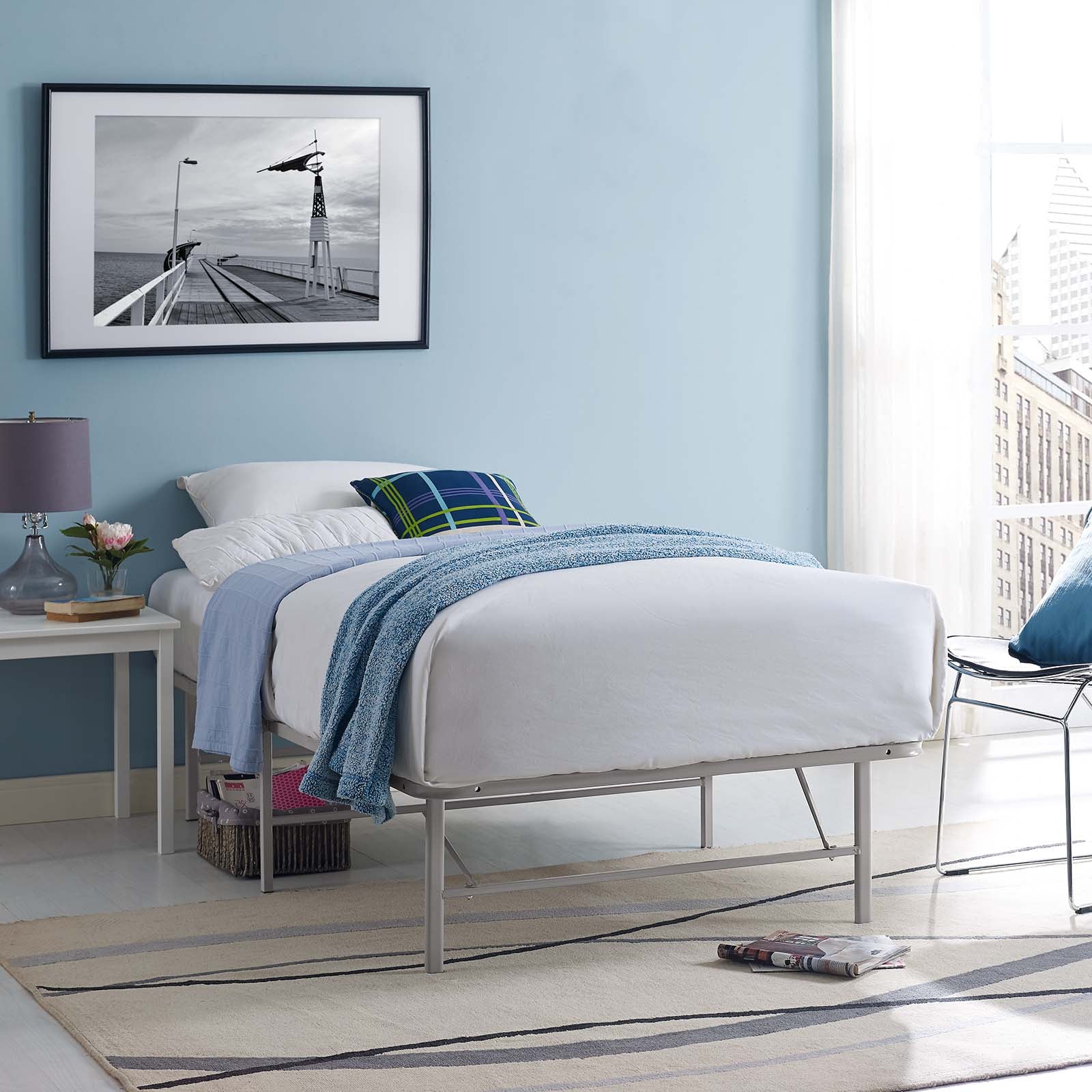 Horizon Stainless Steel Twin Bed Frame by Modway