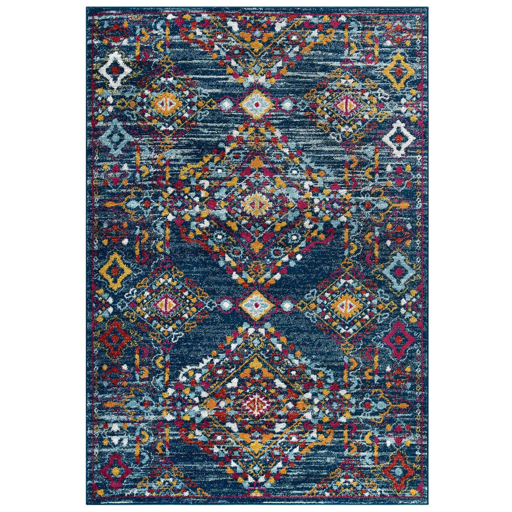 Entourage Khalida Distressed Floral Lattice 8x10 Area Rug by Modway