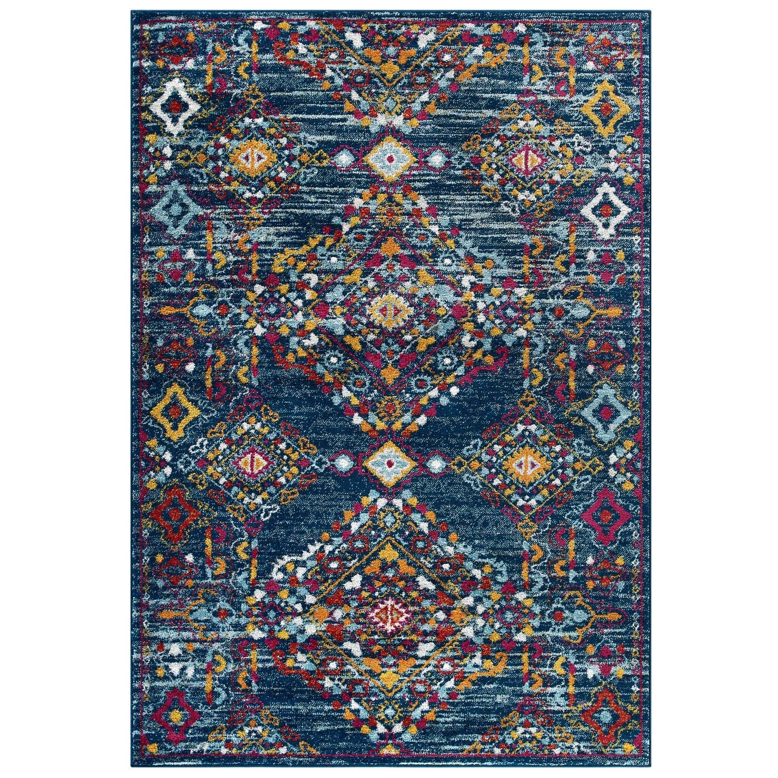 Entourage Khalida Distressed Floral Lattice 8x10 Area Rug by Modway