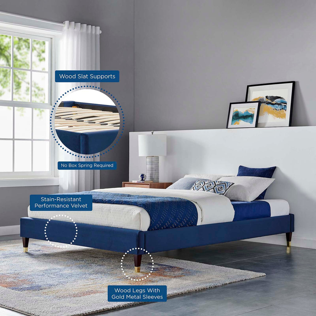 Harlow Performance Velvet Full Platform Bed Frame by Modway