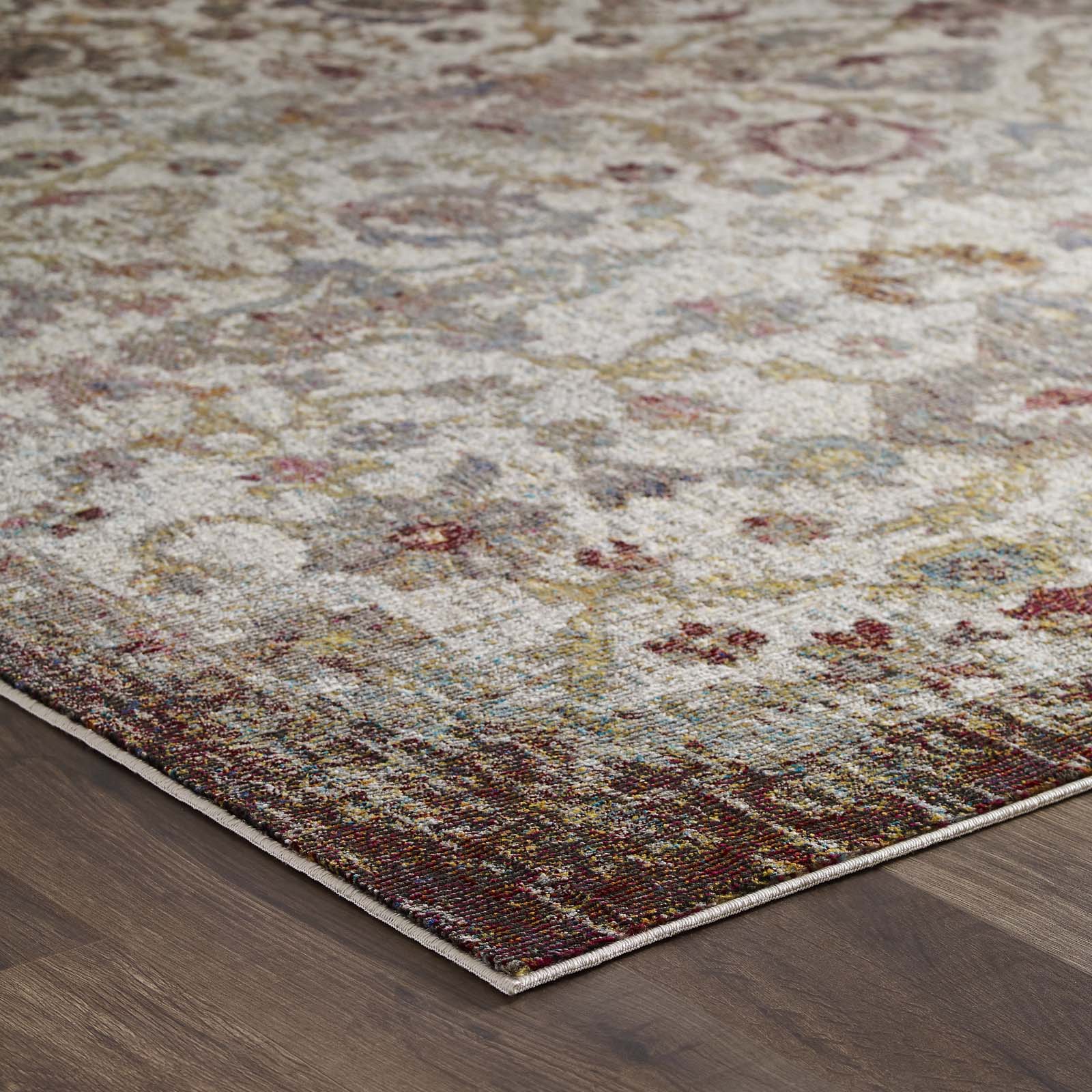 Success Kaede Distressed Vintage Floral Moroccan Trellis 4x6 Area Rug by Modway