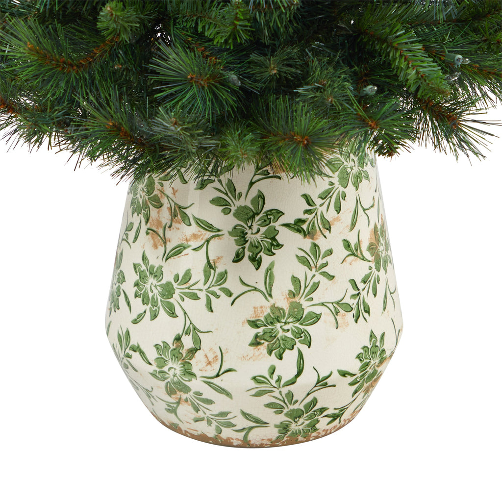 4.5' West Virginia Mountain Pine Artificial Christmas Tree w/ 100 Clear Lights