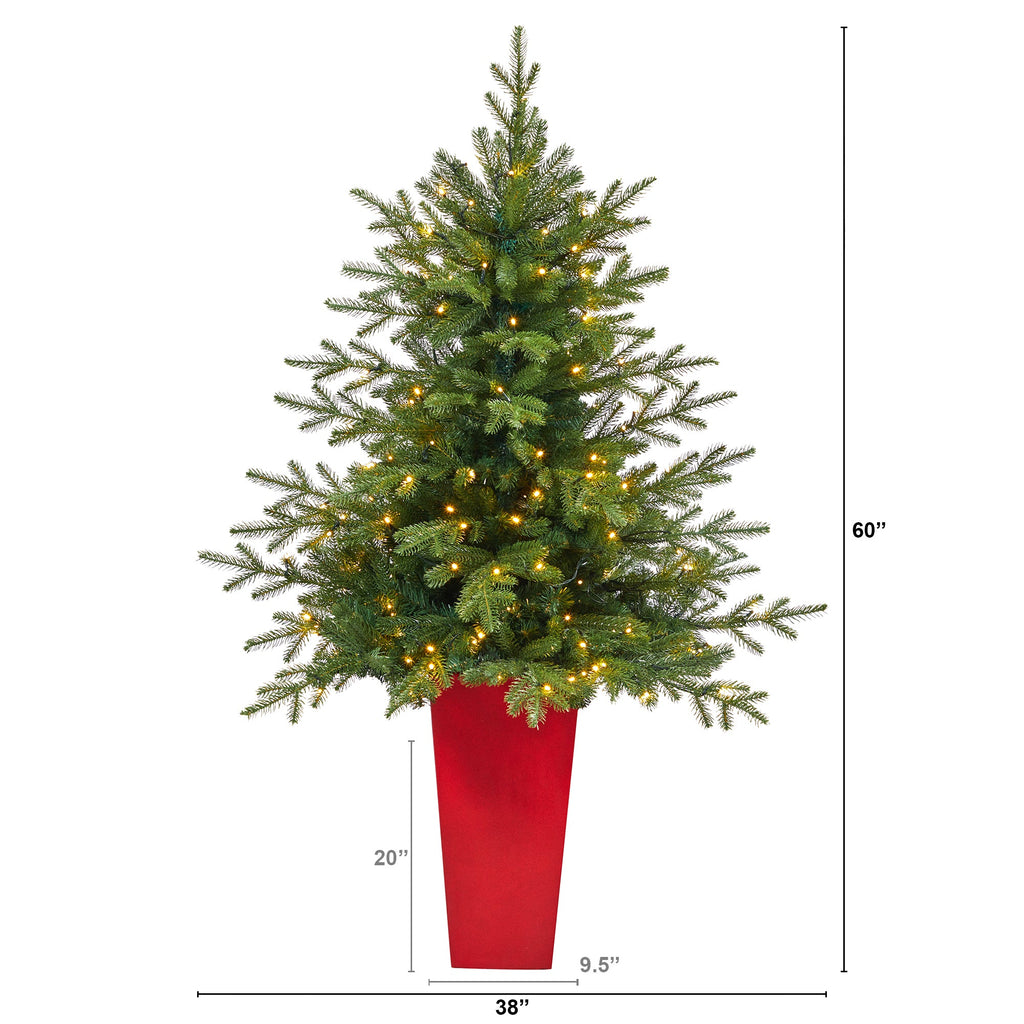 5' Swedish Fir Artificial Christmas Tree w/ 160 Warm White LED Lights