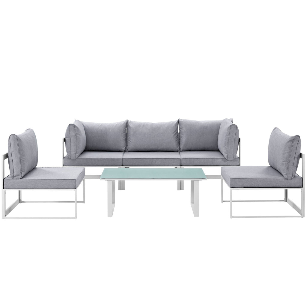 Fortuna 6 Piece Outdoor Patio Sectional Sofa Set by Modway
