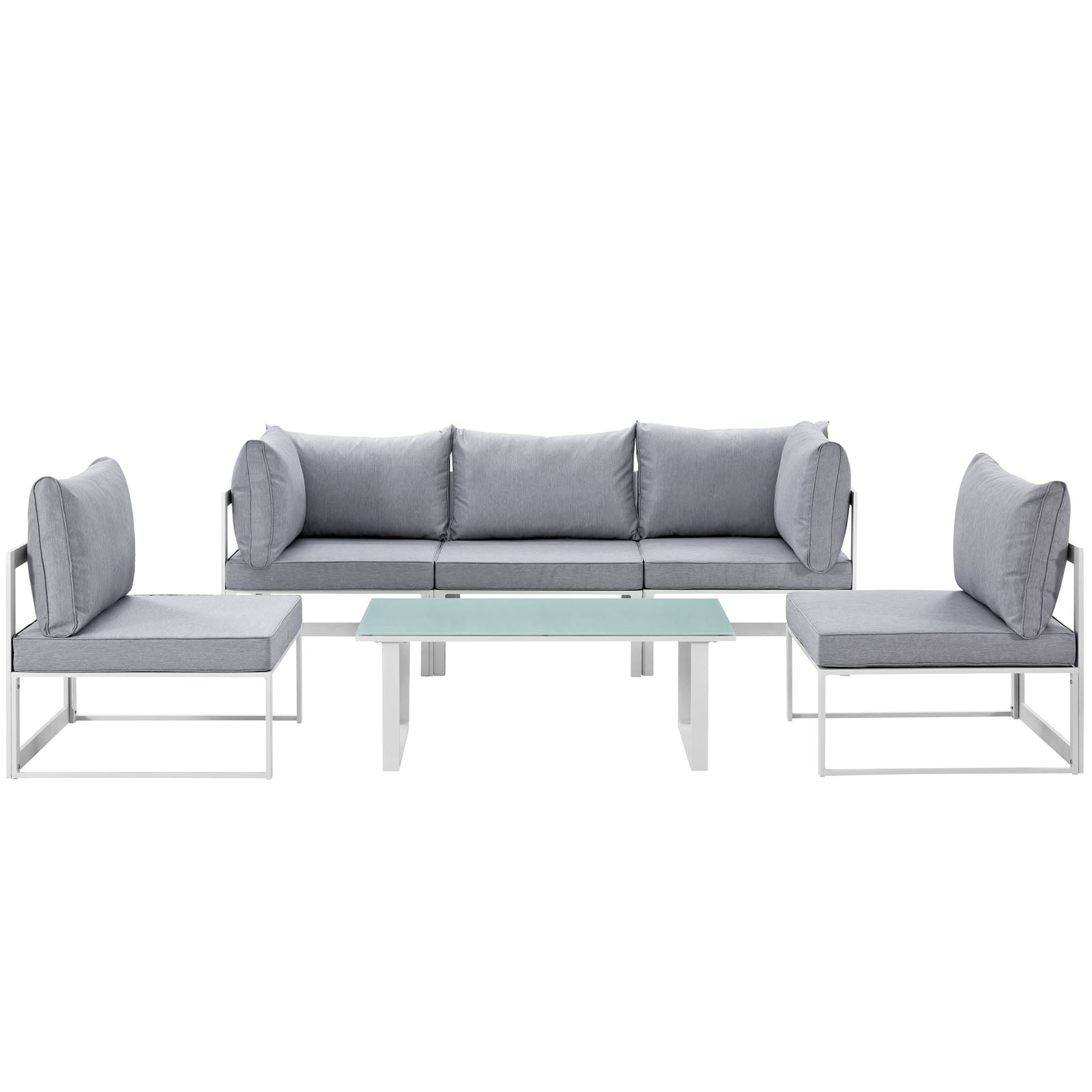 Fortuna 6 Piece Outdoor Patio Sectional Sofa Set by Modway