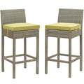Conduit Outdoor Patio Wicker Rattan Bar Stool Set of 2 by Modway