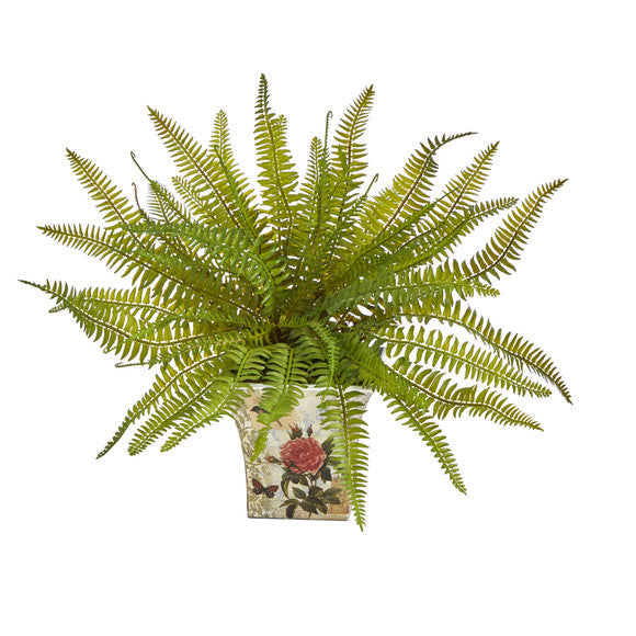 11" Fern Artificial Plant in Floral Planter
