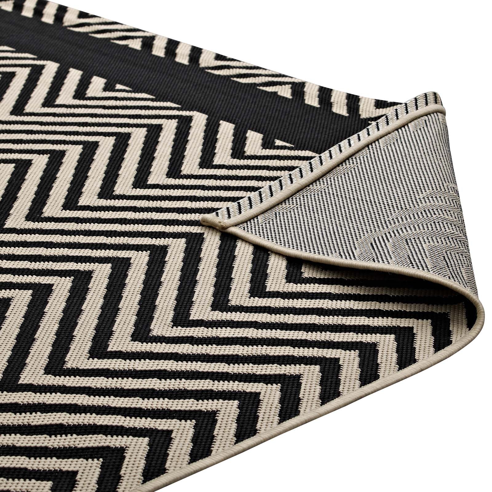 Optica Chevron With End Borders Indoor and Outdoor 5x8 Area Rug by Modway