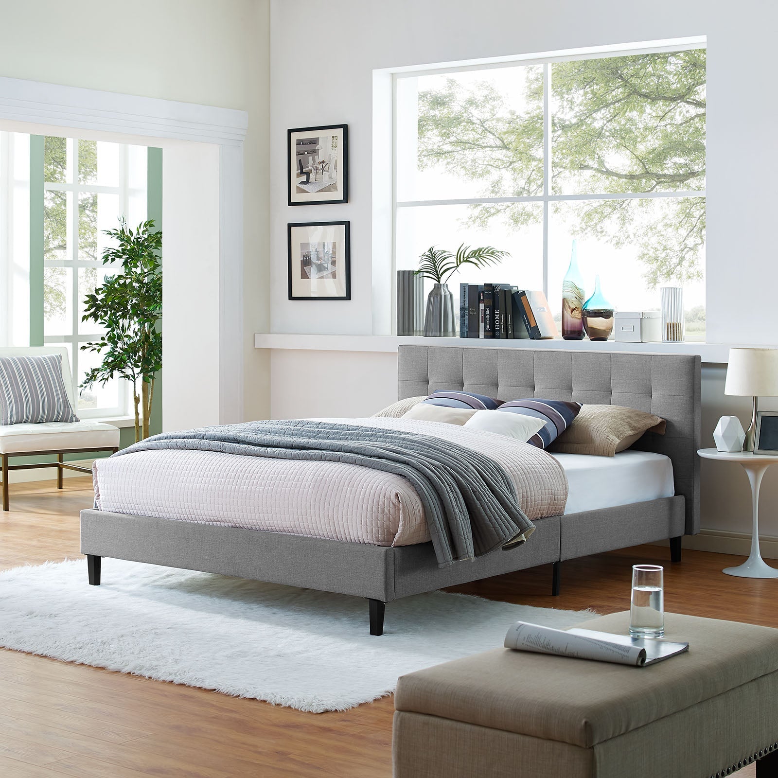 Linnea Fabric Queen Bed by Modway
