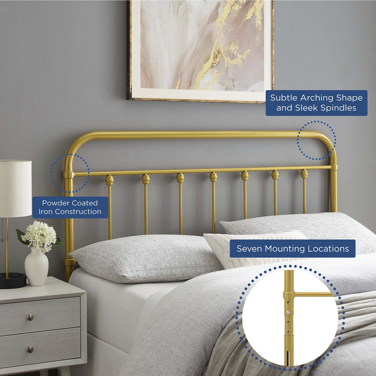 Sage Metal King Headboard by Modway