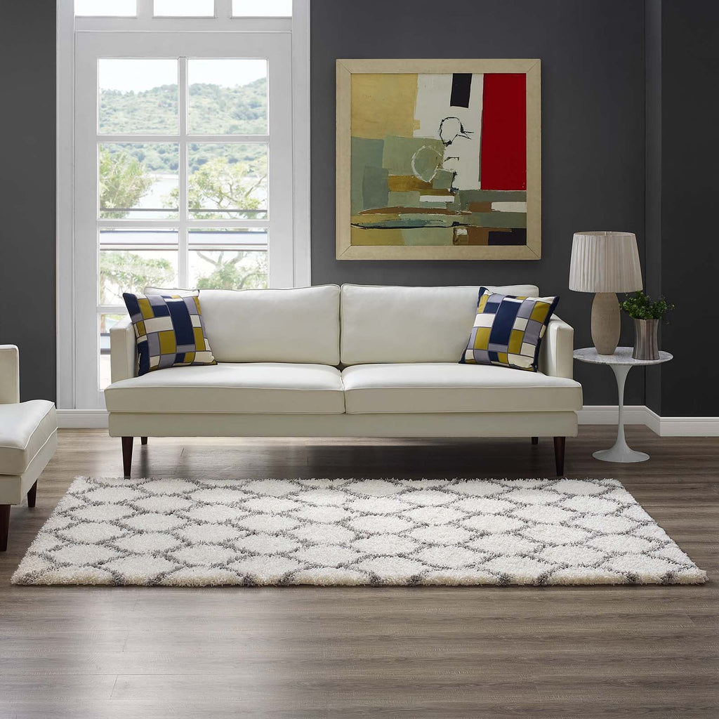 Solvea Moroccan Trellis 5x8 Shag Area Rug by Modway