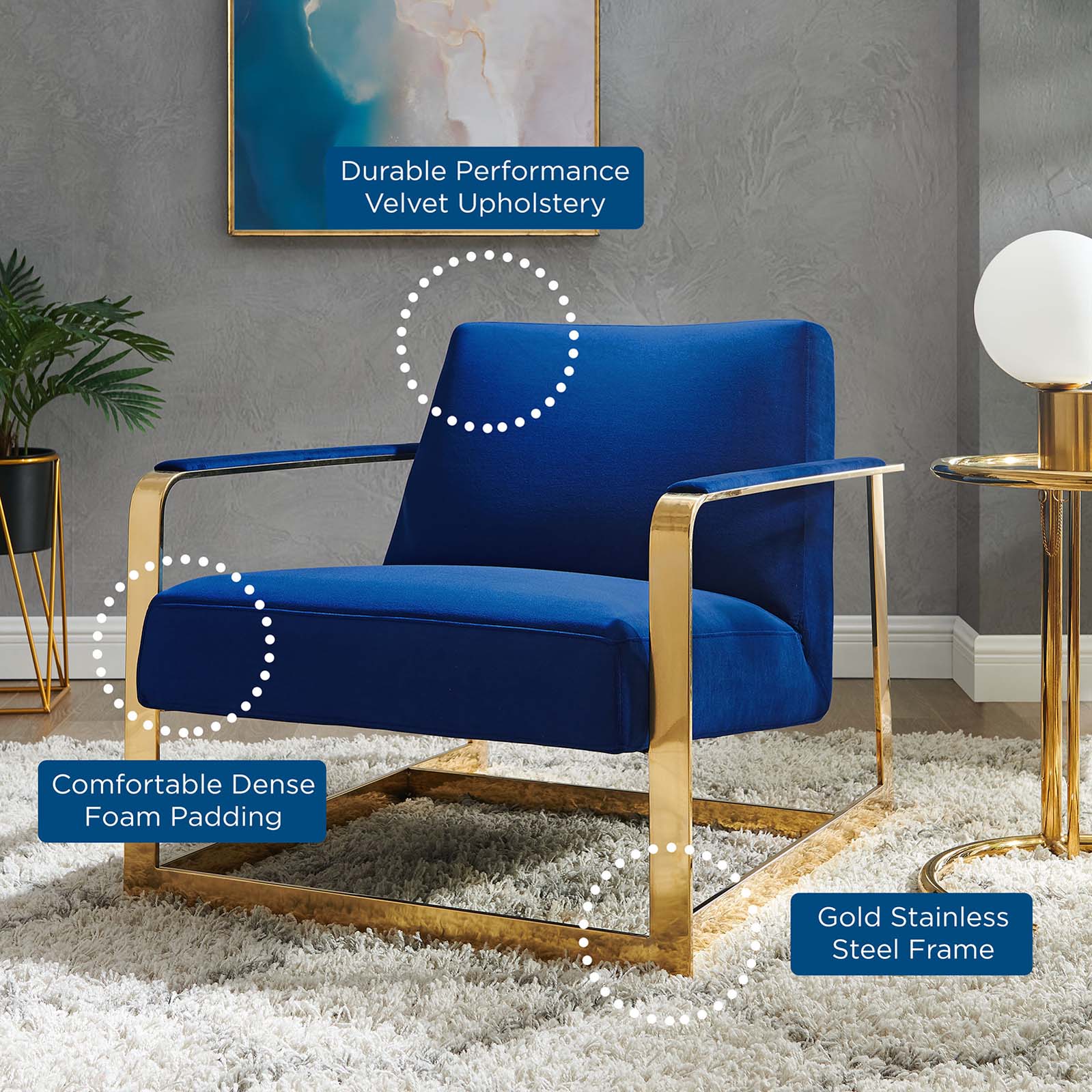 Seg Performance Velvet Accent Chair by Modway