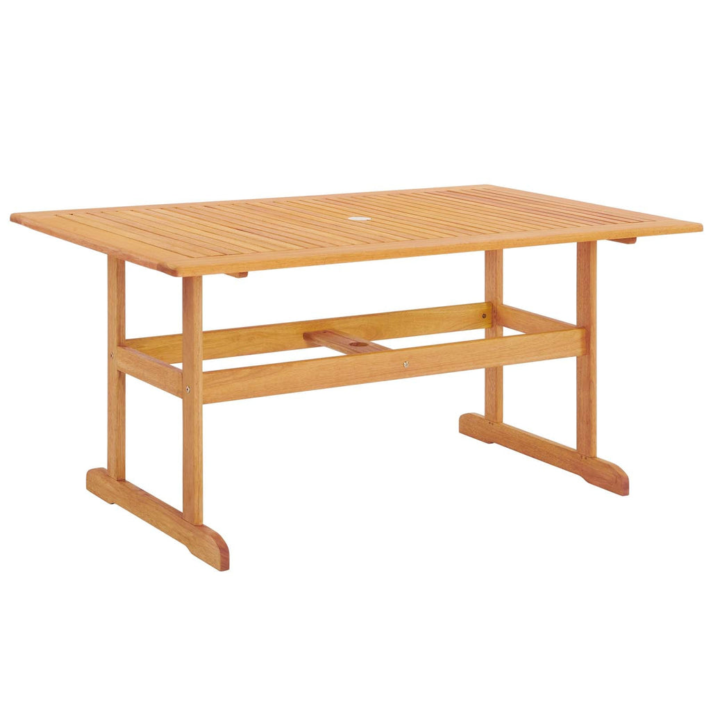 Hatteras 59" Rectangle Outdoor Patio Eucalyptus Wood Dining Table by Modway