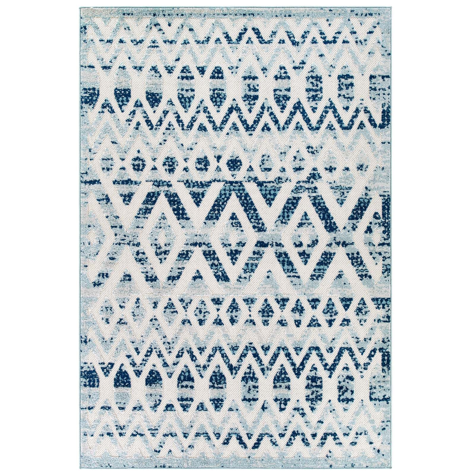 Reflect Tamako Diamond and Chevron Moroccan Trellis 5x8 Indoor / Outdoor Area Rug by Modway