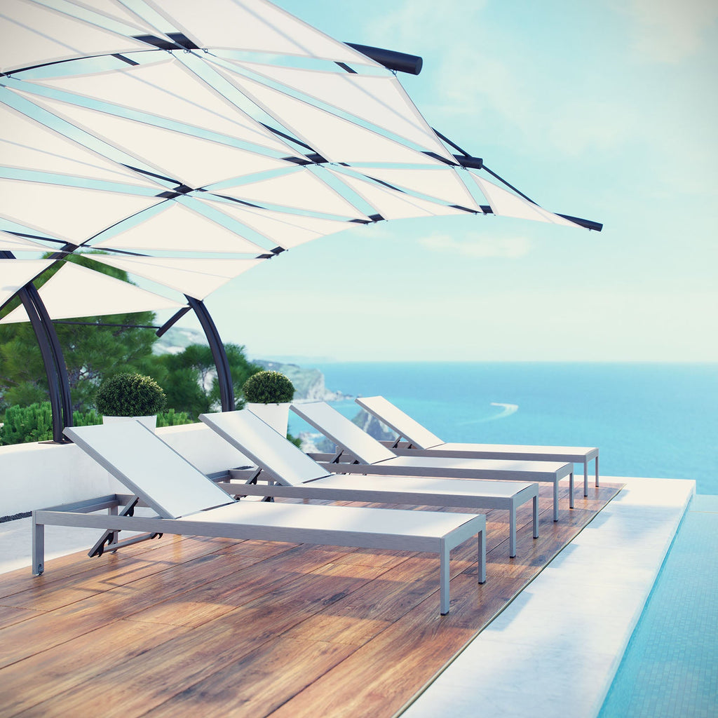 Shore Outdoor Patio Aluminum Chaise Set of 4 by Modway