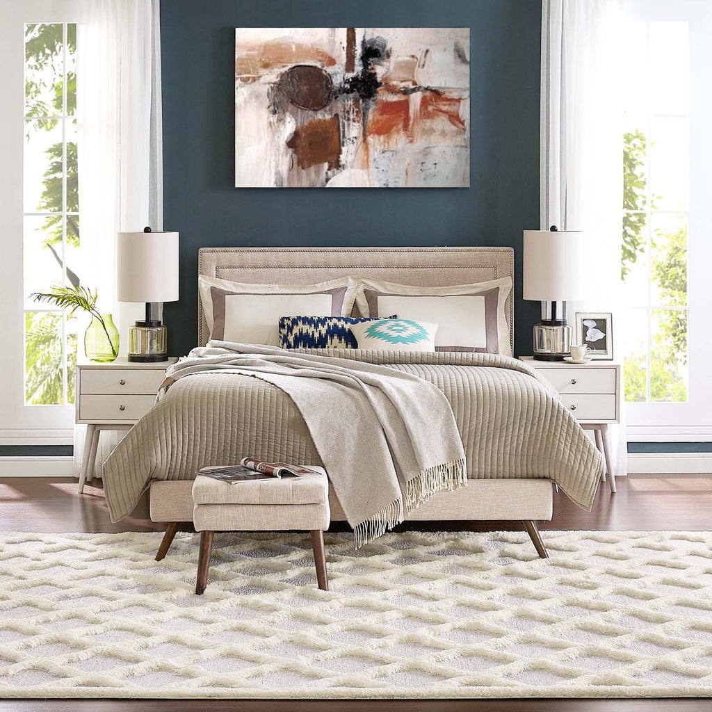 Whimsical Regale Abstract Moroccan Trellis Shag 5x8 Area Rug by Modway