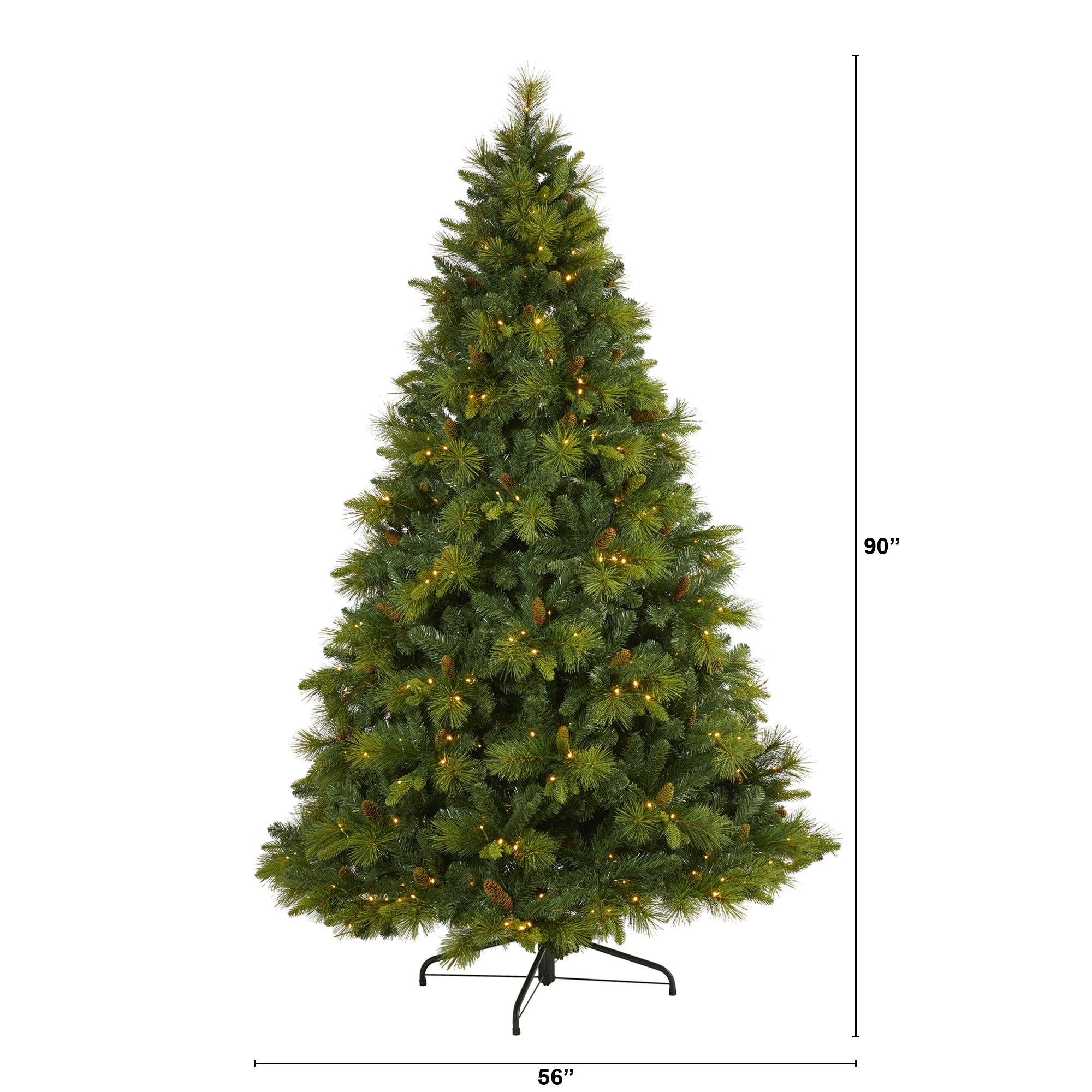7.5' North Carolina Mixed Pine Artificial Christmas Tree w/ 470 Warm White LED