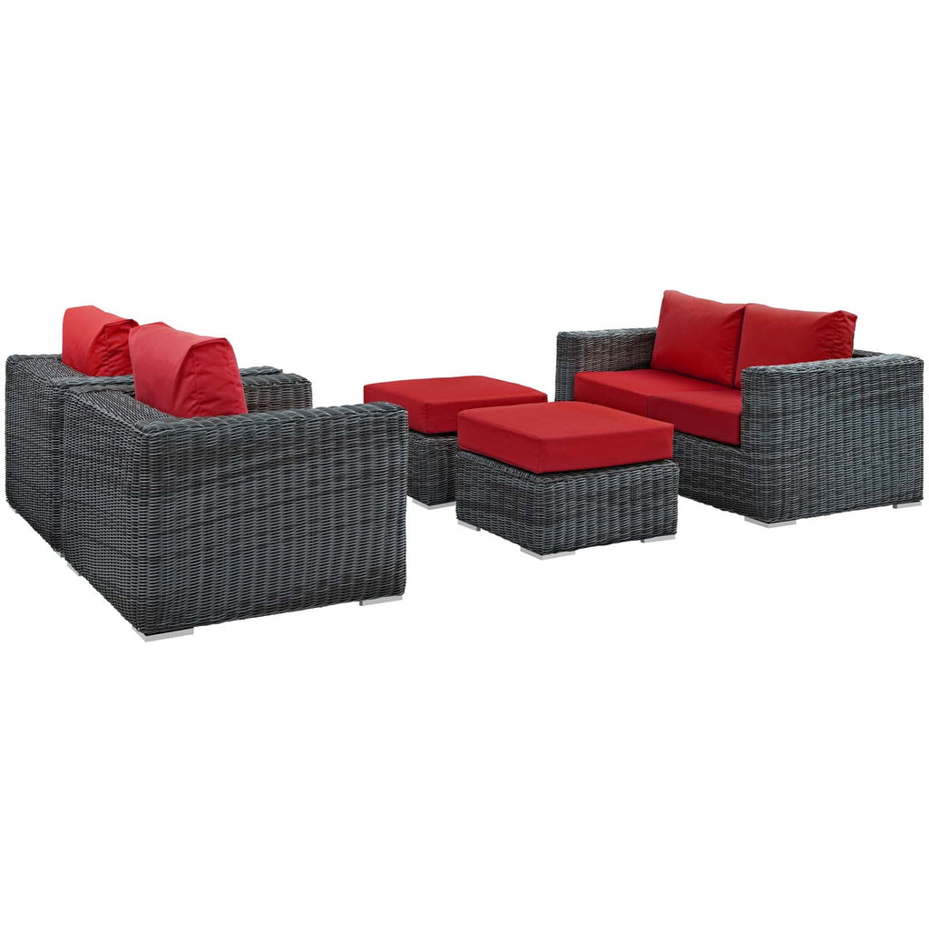 Summon 5 Piece Outdoor Patio Sunbrella¨ Sectional Set by Modway