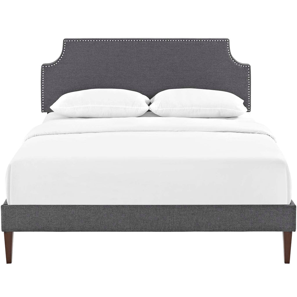 Corene Full Fabric Platform Bed with Squared Taper