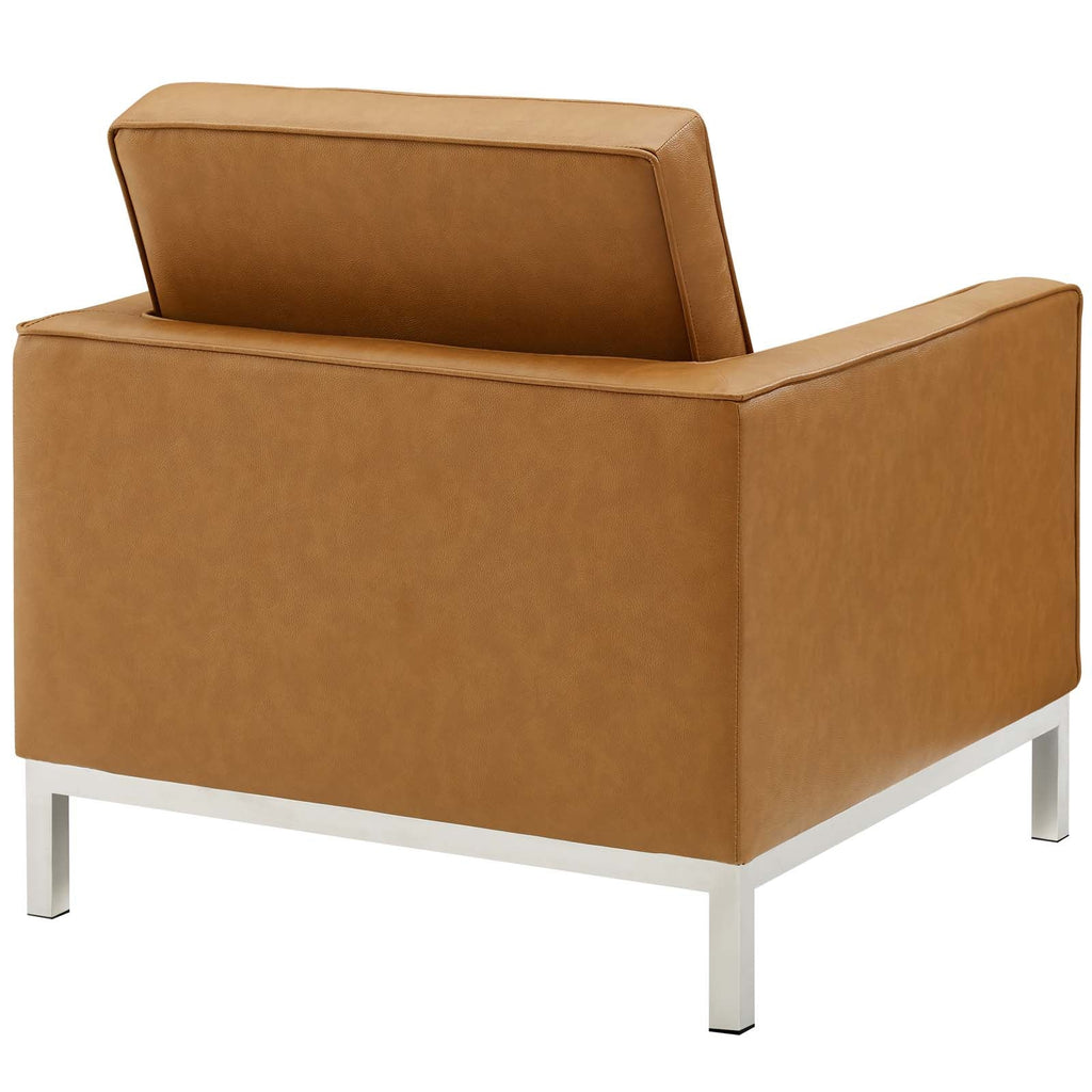 Loft Tufted Vegan Leather Armchairs Set of 2 by Modway