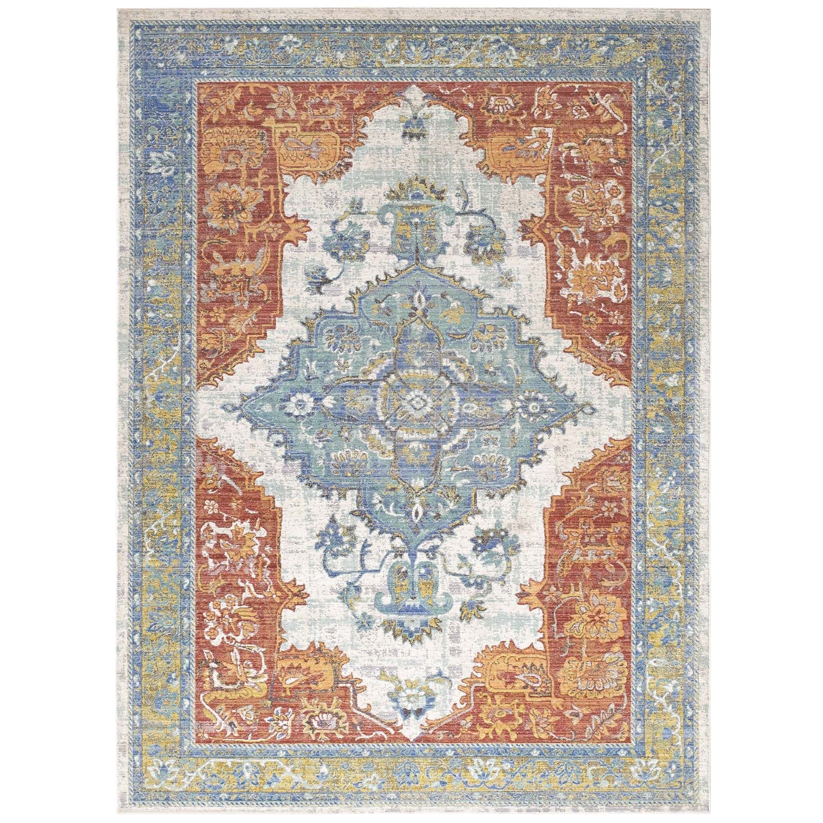 Citlali Distressed Southwestern Aztec 5x8 Area Rug by Modway