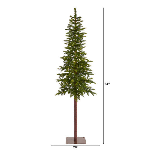 7' Alaskan Alpine Artificial Christmas Tree with 150 Clear Microdot