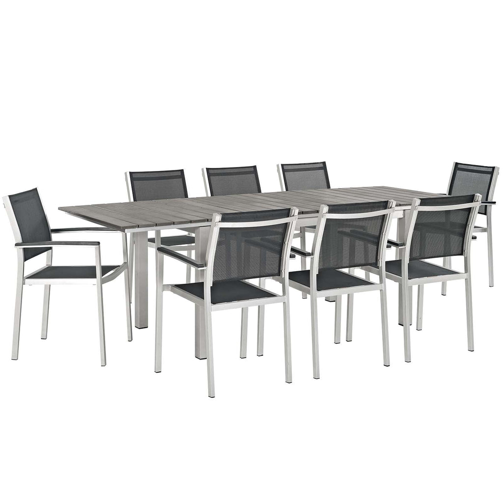 Shore 9 Piece Outdoor Patio Aluminum Dining Set by Modway