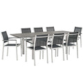 Shore 9 Piece Outdoor Patio Aluminum Dining Set by Modway