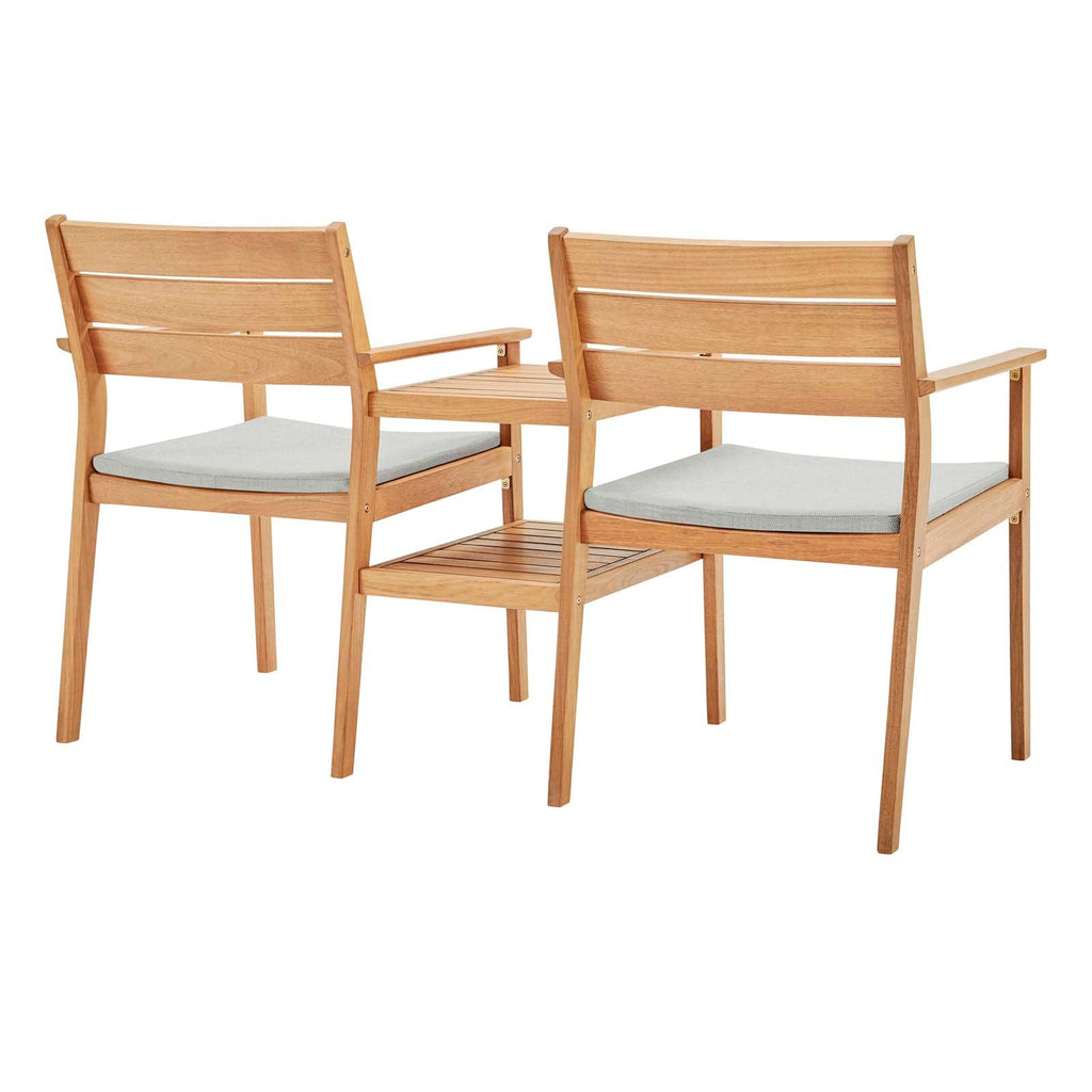Viewscape Outdoor Patio Ash Wood Jack and Jill Chair Set by Modway