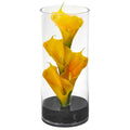 14" Calla Lily Artificial Arrangement in Cylinder Glass