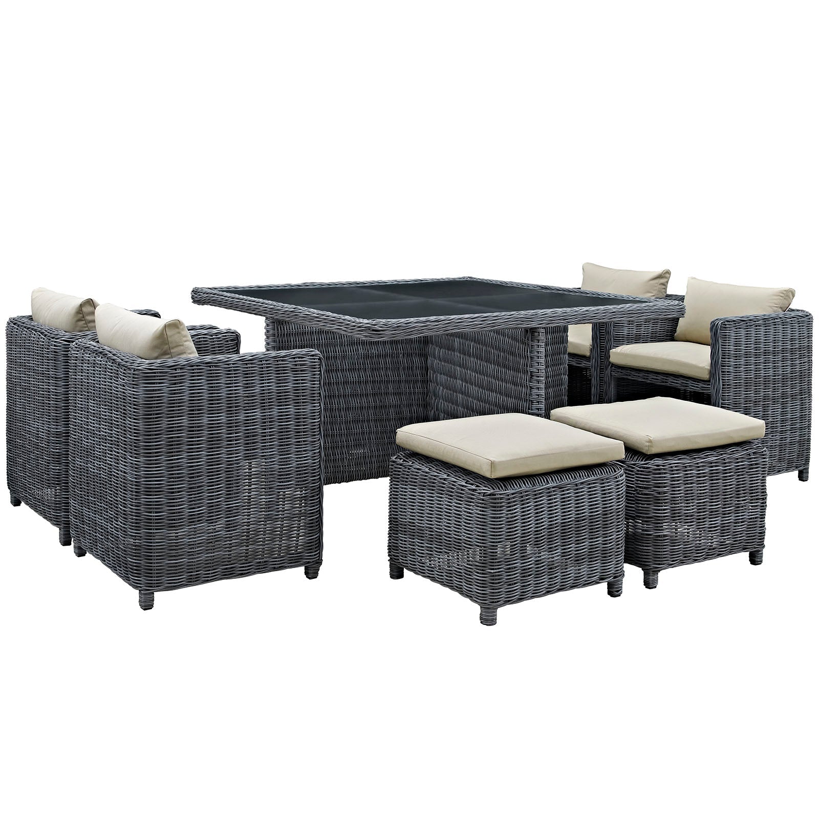 Summon 9 Piece Outdoor Patio Sunbrella¨ Dining Set by Modway