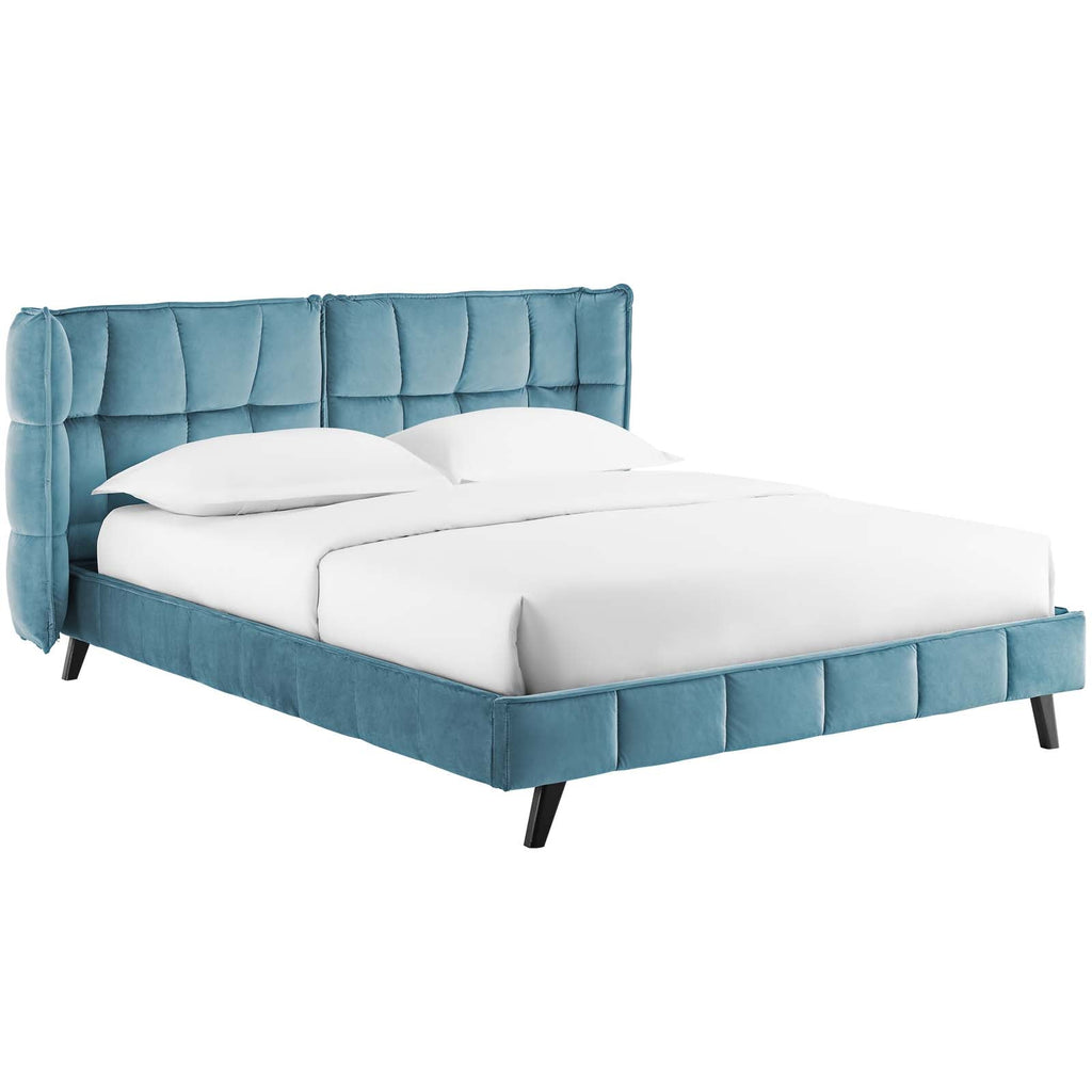 Makenna Performance Velvet Queen Platform Bed by Modway