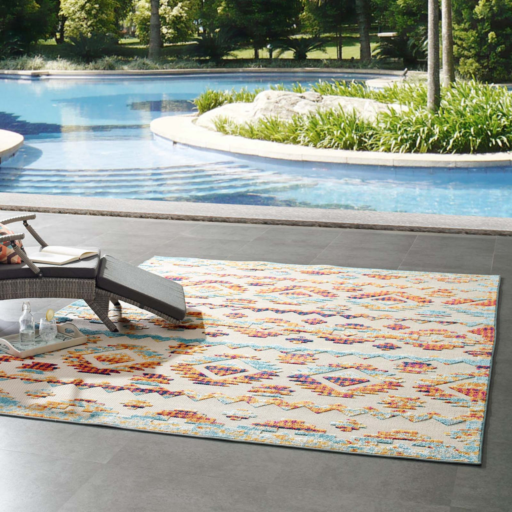 Reflect Takara Abstract Diamond Moroccan Trellis 8x10 Indoor and Outdoor Area Rug by Modway