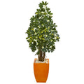 59"  Schefflera Artificial Tree in Orange Planter