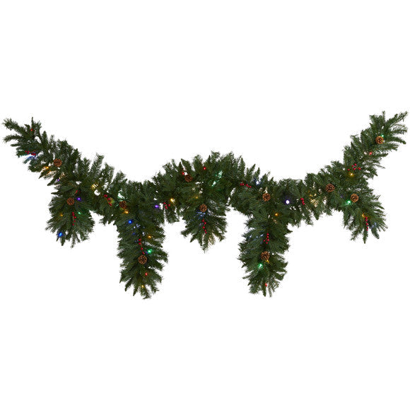9' x 12" Hanging Icicle Artificial Christmas Garland w/50 Multicolor LED Lights